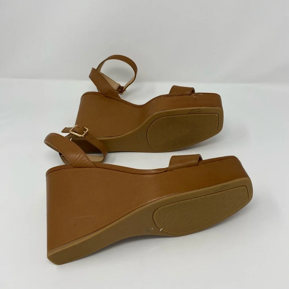Antonio Melani wedge platform sandal women 8.5 Brown minor scratches. New no box - Picture 6 of 8